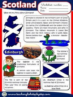 Scotland - Worksheet | Inglese, Imparare inglese, Insegnanti di inglese