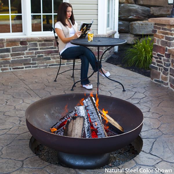 The Patriot Wood Burning Fire Bowl Natural Steel Woodlanddirect The Patriot Wood Burning Fire Bowl Natural Steel Woodlanddirect Outdoor Fireplaces Pit Modern Pits In 2018