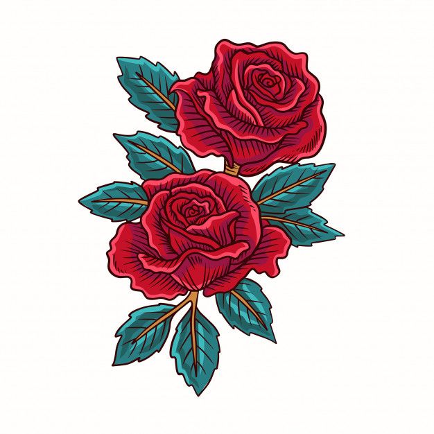 Premium Vector | Red rose flower vector - Pinterest