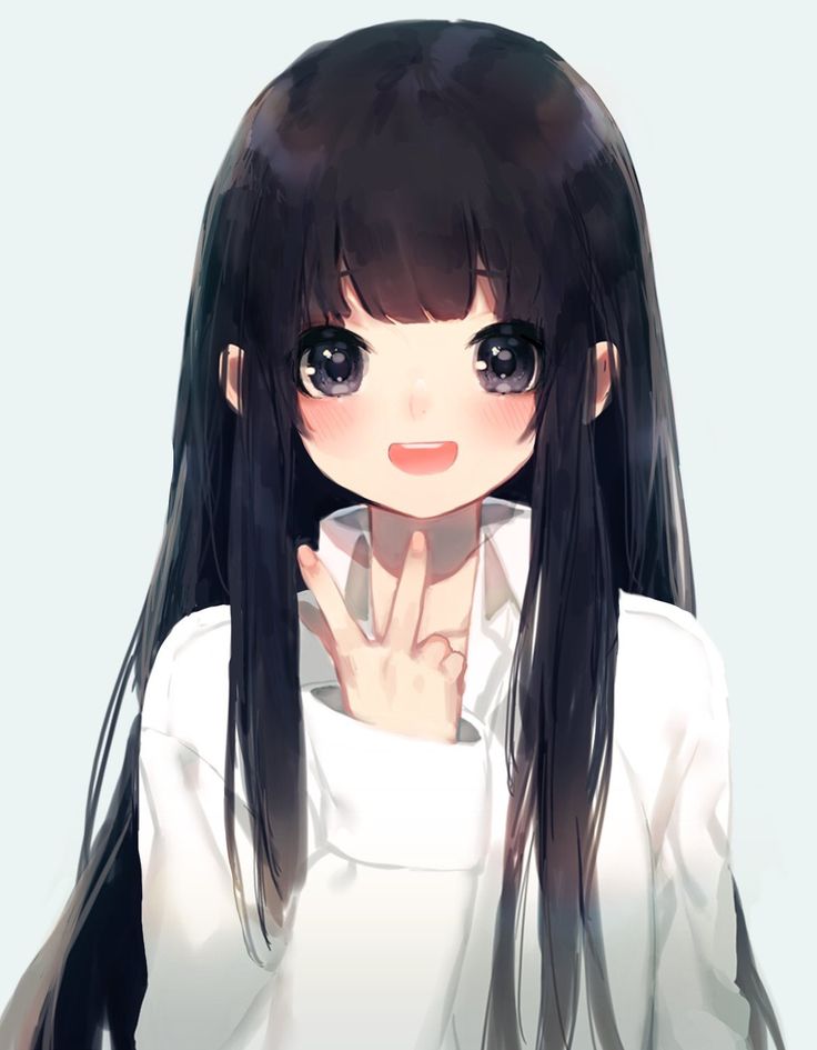 Anime girl black hair tumblr