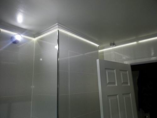 14 Best Led Strip Lights Images On Pinterest In Kitchen Led Tape Is Concealed Behind Coving In This Bathroom Lighting Project