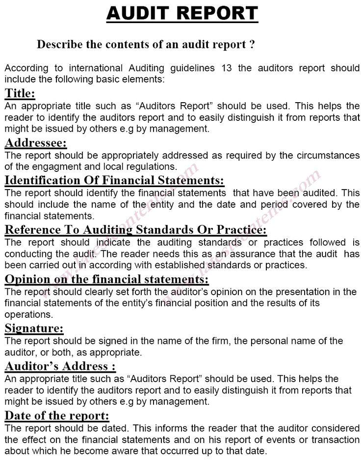 auditor s report auditor audit sample of an internal audit report