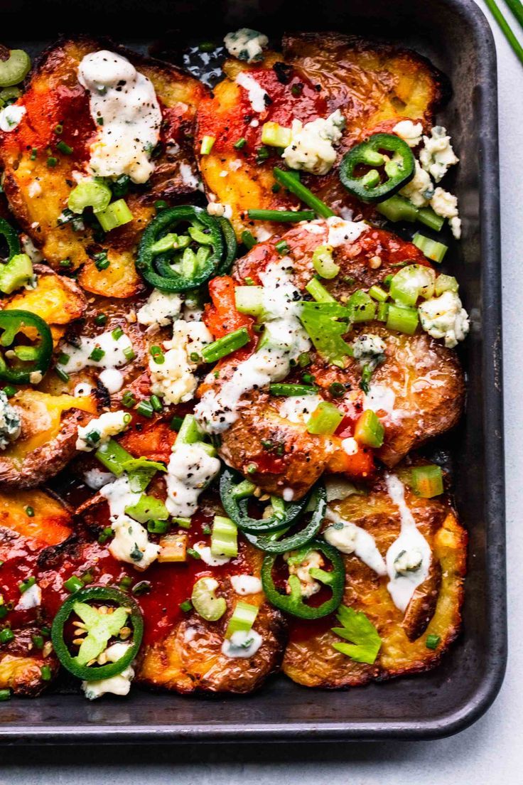 Crispy Smashed Buffalo Potatoes are crazy good! This Crispy Smashed Buffalo Potatoes are crazy good! This