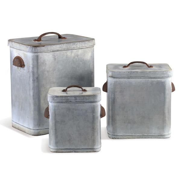Mud Pie Retreat Collection Galvanized Tin Kitchen Canisters Set of 3 Mud Pie Retreat Collection Galvanized Tin Kitchen Canisters Set of 3