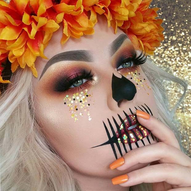23 Make-up-Ideen für das Skelett für Halloween