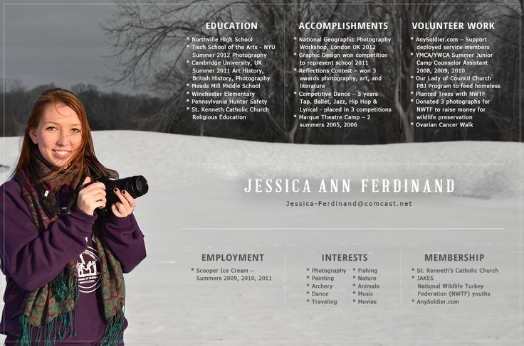 photographers resumes