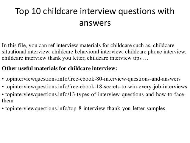 educational leader interview questions childcare