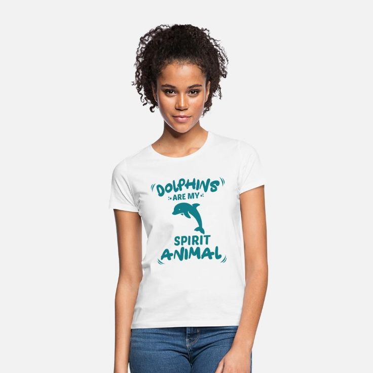 Delfine sind meine Seelentiere Frauen T-Shirt - Weiß - #tieremode