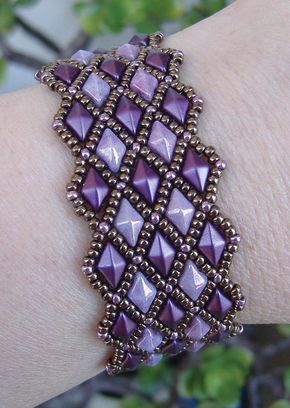 This beaded pattern tutorial is a DIGITAL FILE, downloadable in PDF file format ONLY. Once payment is confirmed, you will receive an email with a link to download your PDF pattern. If you have any problems downloading your PDF pattern, please contact me. I will be more than happy to send you your pattern via email instead. DIAMOND LATTICE BRACELET ©2017 Deborah Roberti Use size 11 seed beads and two-hole diamond beads (DiamonDuo or GemDuo beads) to create “columns” of diamonds and then fill ...