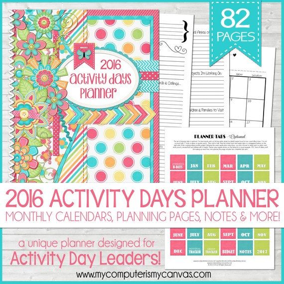 printable 2016 primary activity days planner and faith in god activity planners
