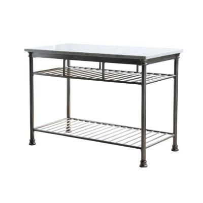 Orleans Butcher Marble Kitchen Island In Gray Orleans Butcher Marble Kitchen Island In Gray