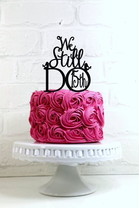 17 Best 15th Anniversary Cakes Toppers Images On Pinterest We Still Do Love Birds 15th Vow Renewal Or By Wyaledesigns On Etsy