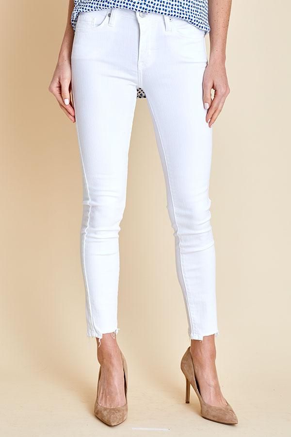 womens white jeans frayed hem