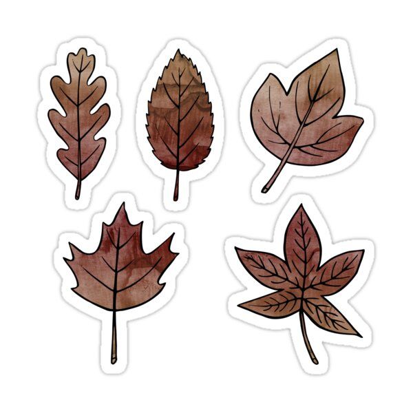 brown leaves sticker by olooriel autumn stickers scrapbook stickers printable print stickers