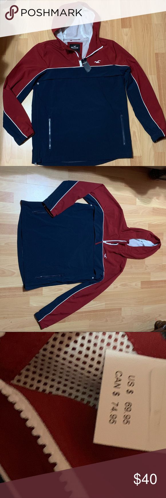 Hollister windbreaker best sale red
