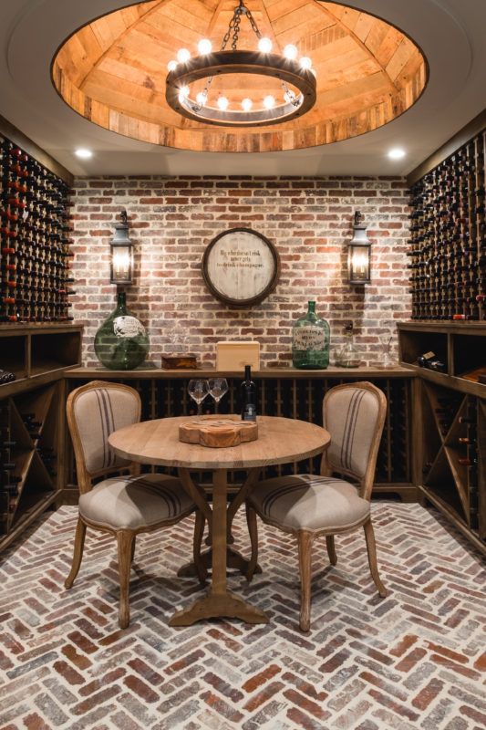 Wine Cellar Brick Walls Light Fixture Custom Wooden Wine Cellar Brick Walls Light Fixture Custom Wooden