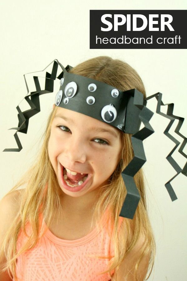 Spider Headband Craft Halloween Activity for Kids #preschool #halloween #kinderg...