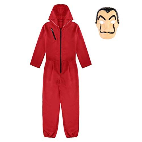 Nuevo Salvador Dalí La Casa De Papel Dinero Heist Máscara De Disfraz De Cosplay Mono Rojo Control Ar Com Ar