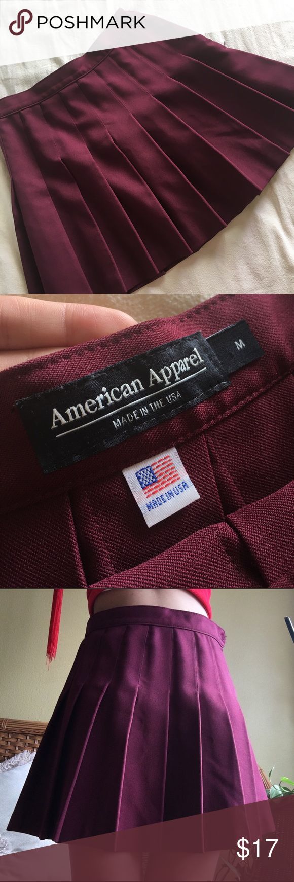 WORN ONCE American Apparel Burgundy Tennis Skirt WORN ONCE American Apparel Burg...