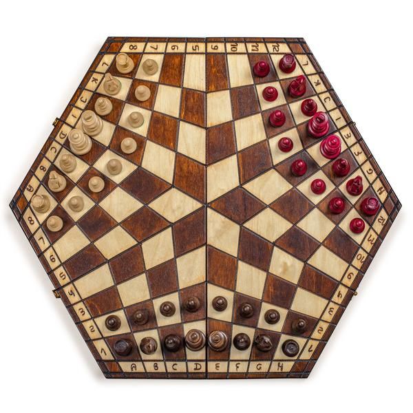 18.5/" Wooden Three Person Player Wooden Wood Chess