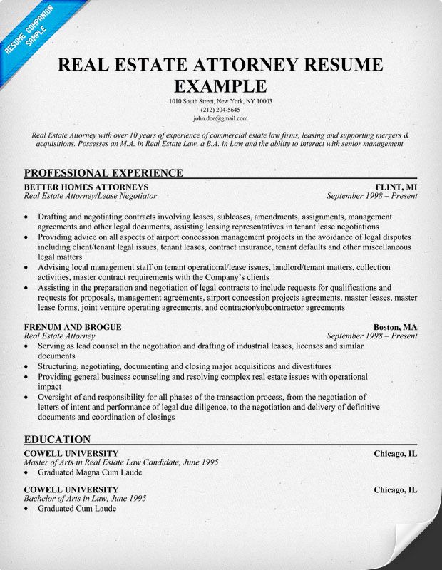 real estate attorney resume example resume samples across all real estate resumes examples