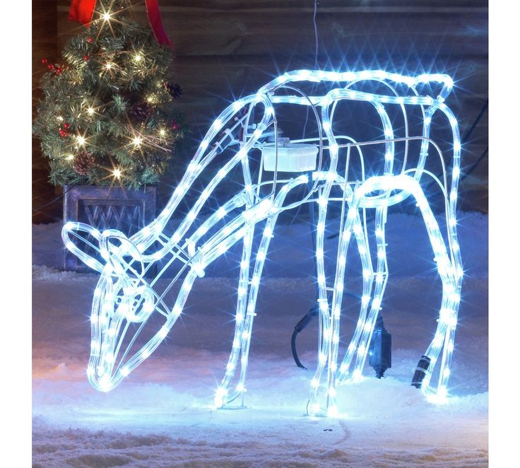 Habitat Led Animated Grazing Reindeer Bright White Outdoor Decorations Argos Lights Outdoor Decorations, Outdoor Icicle Lights Warm White Argos