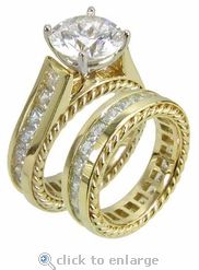 13 Best Cubic Zirconia Wedding Sets Images On Pinterest Cubic Zirconia Bridal Set 2 5 Carat Cushion Cut Wedding Cz Engagement Ring 14k Yellow Gold