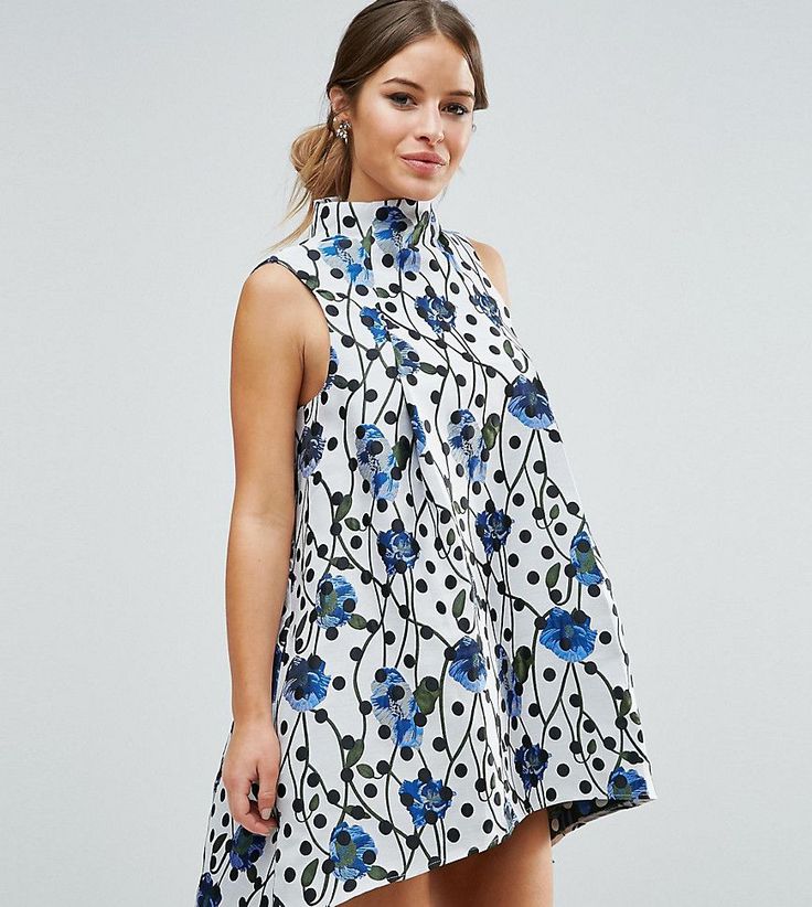 Asos petite spot jacquard a line mini dress multi mini dress