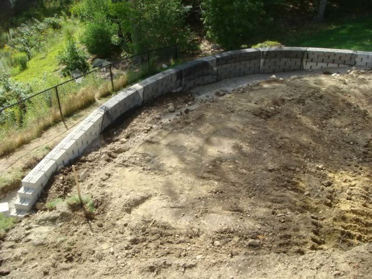 sloped yard above ground pool