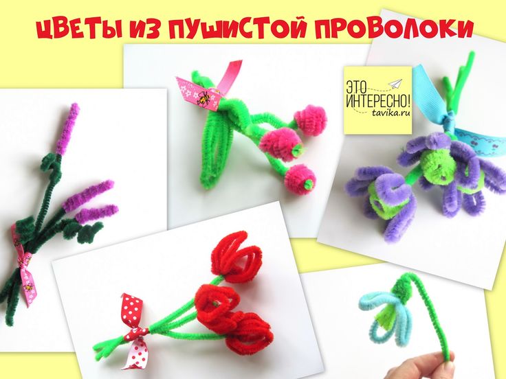 МК "Цветы из пушистой проволоки" - дарим букеты на 8 марта - tavika.ru Pipe clea