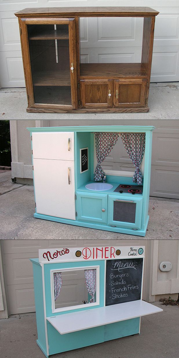 Turn An Old Cabinet Into A Kid S Diner Lifehacks Diy For Turn An Old Cabinet Into A Kid S Diner Lifehacks Diy For Kids Furniture