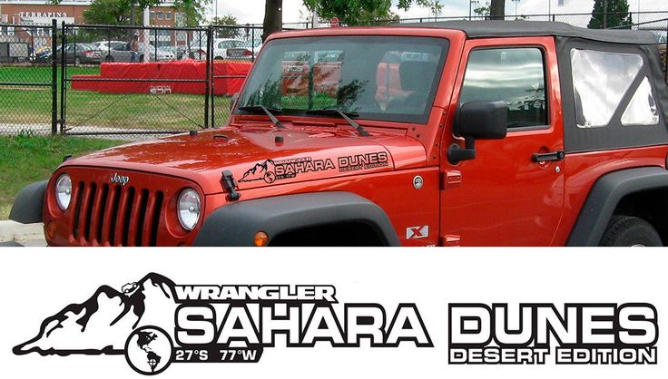 PAIR Jeep Decal Sahara dunes WRANGLER Hood Decal rubicon sahara JK CJ
