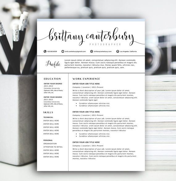 Creative Resume Template, Modern Resume Design for Word | 1+2 page resumes, cover letter, icons | Instant Download Buy 1 Get 1 Free