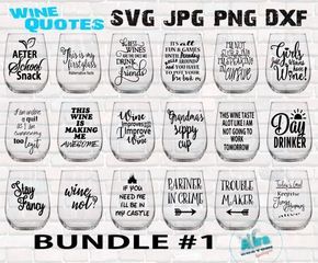 Wine SVG Glass Sayings Bundle | Etsy | Wine glass sayings, Funny wine