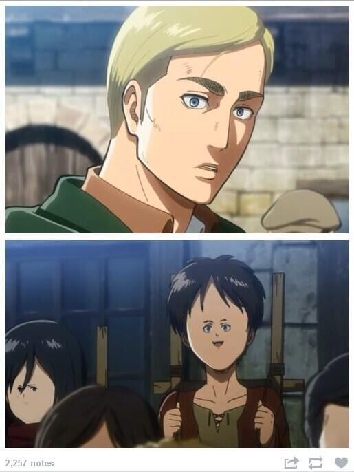 lol at Mikasa face (ep 1 SnK AoT ) | Attack on titan anime, Anime