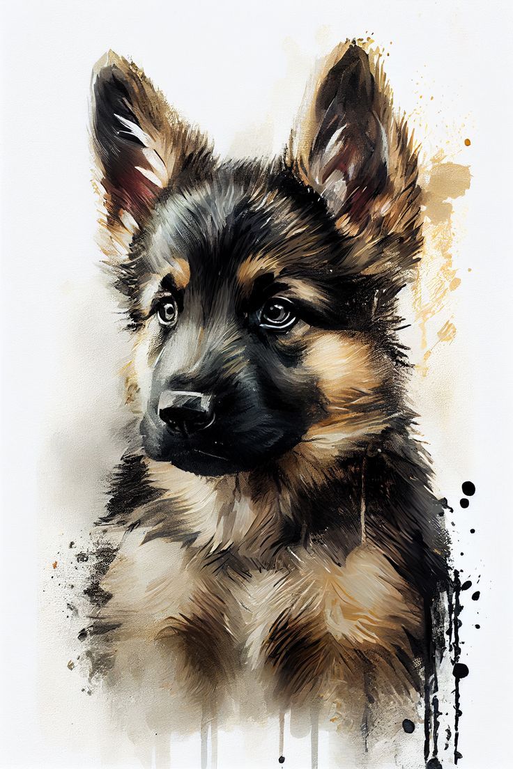 A Painting Of A Dog s Face With Brown And Black Spots On Its Fur a-painting-of-a-dog-s-face-with-brown-and-black-spots-on-its-fur