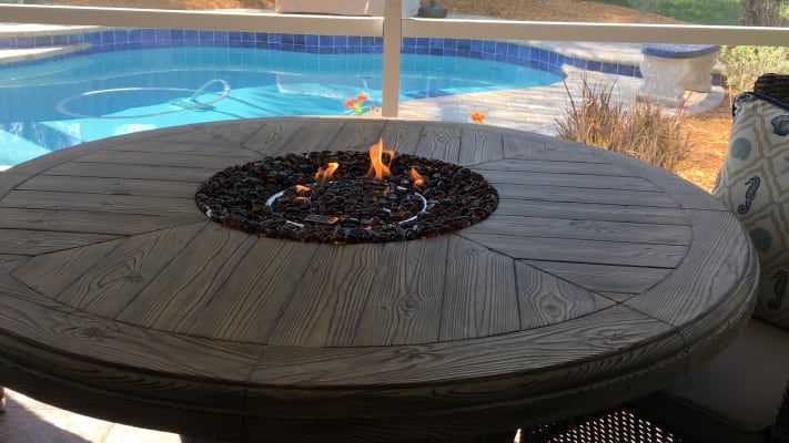 Belham Living Leland 5 Piece Fire Table Patio Dining Set Hayneedle Fire Table Patio Patio Dining Set Fire Table