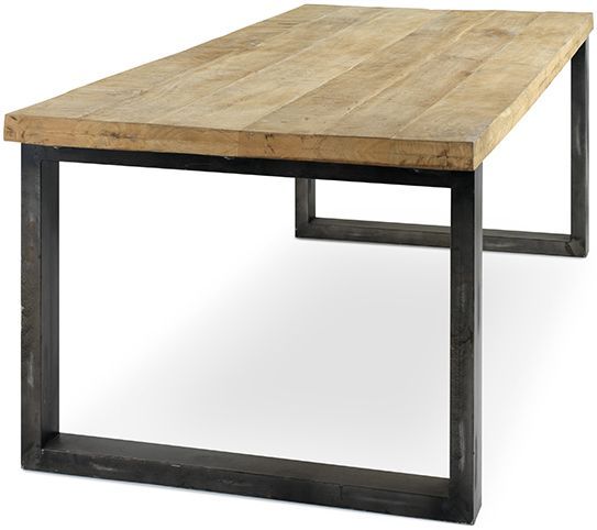 Eettafel mango met metalen poot | Eleonora | Eetkamertafel ...