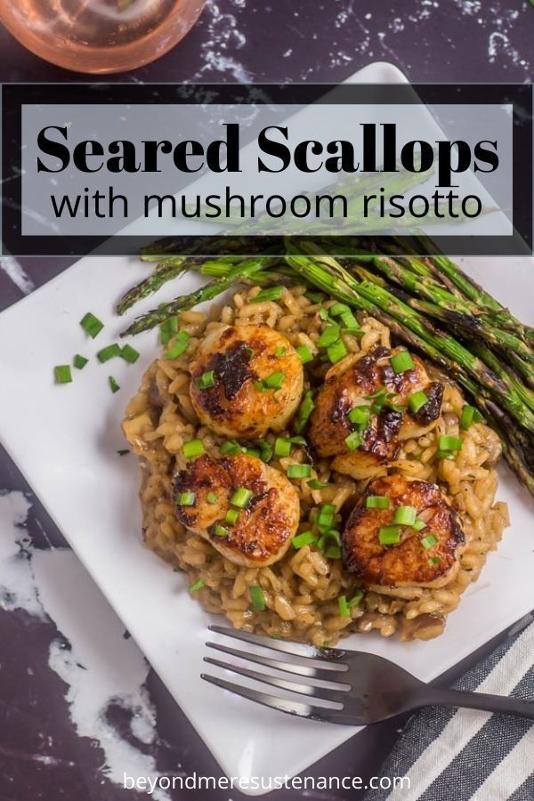 Seared Scallop with Mushroom Risotto in 2024 | Stuffed mushrooms