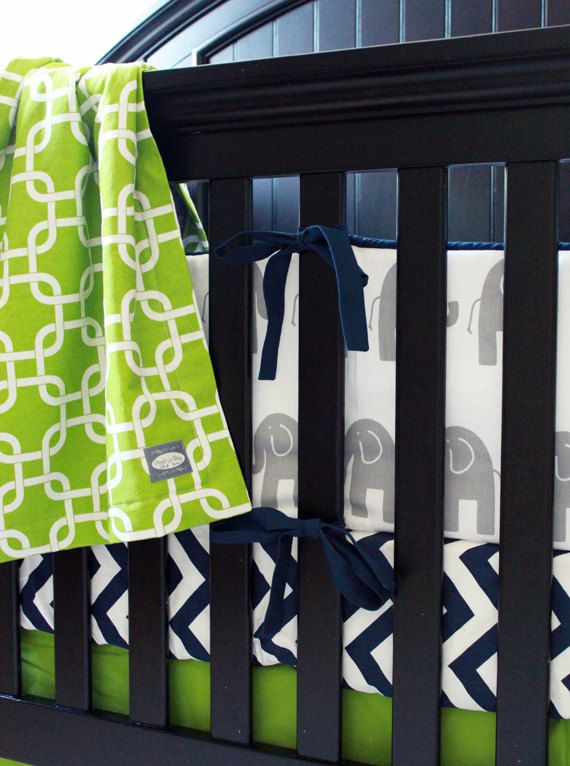Boy Crib Bedding Set Elephant Theme Nursery Chevron Sheet Boy Crib Bedding Set Elephant Theme Nursery Chevron Sheet Green And Navy Blue Skirt Geometric Blanket Per Pad Baby Number 2