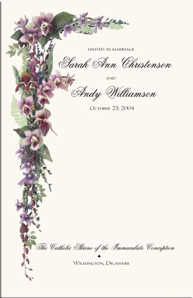 wedding programme cover