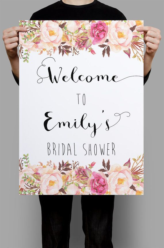 Floral Bridal Shower Welcome Sign Printable wedding sign wedding poster wedding decor DIY wedding welcome wedding decoration digital files Welcome your guests with this gorgeous watercolor floral greeting sign on your special day. If you need a bigger size, just contact me prior to purchasing. To Place Your Order : : : : : : : : : : : : : : : : : : : : : : : • Purchase this listing • At checkout, please provide your names and wedding date. • You will receive a JPEG of your files for