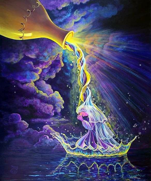 Blessings pour | Prophetic painting, Spiritual art, Biblical art