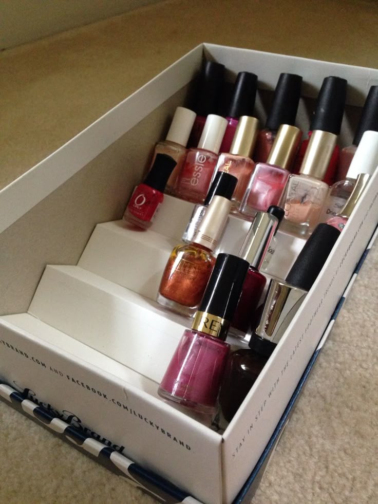 Shoe Box Nail Polish Storage Solution Color Is Clearly Visible And Accommodates Bottles Of Al Penyimpanan Buatan Sendiri Makeup Kutek Kuku - Nail Polish Storage Diy Kit Shoe Box Nail Polish Storage Solution Color Is Clearly Visible And Accommodates Bottles Of Al Penyimpanan Buatan Sendiri Makeup Kutek Kuku - Nail Polish Storage Diy Kit