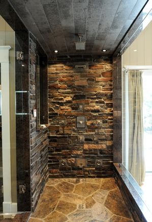 shower dark colored stone wall with elegant beige floor for rustic designs without doors bathroom - Modern Rustic Shower shower dark colored stone wall with elegant beige floor for rustic designs without doors bathroom - Modern Rustic Shower