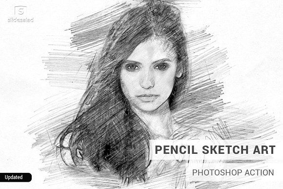 Portrait Scribble Sketch Art Photoshop Action Aff Sketch