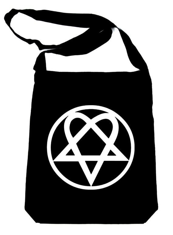 Red Inverted Pentagram Crossbody Sling Bag School Goth Metal Alternative Occult