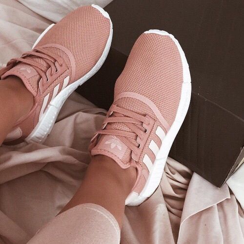 light pink and white adidas shoes