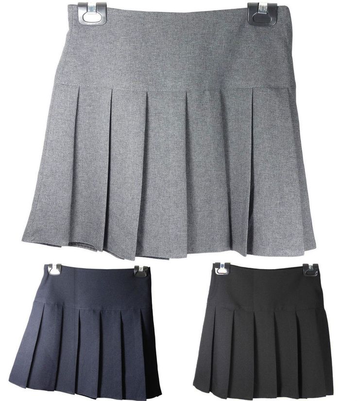 clicktostyles School Uniform Kids Girls Women All Round Pleated Skirt Side Zip Closure