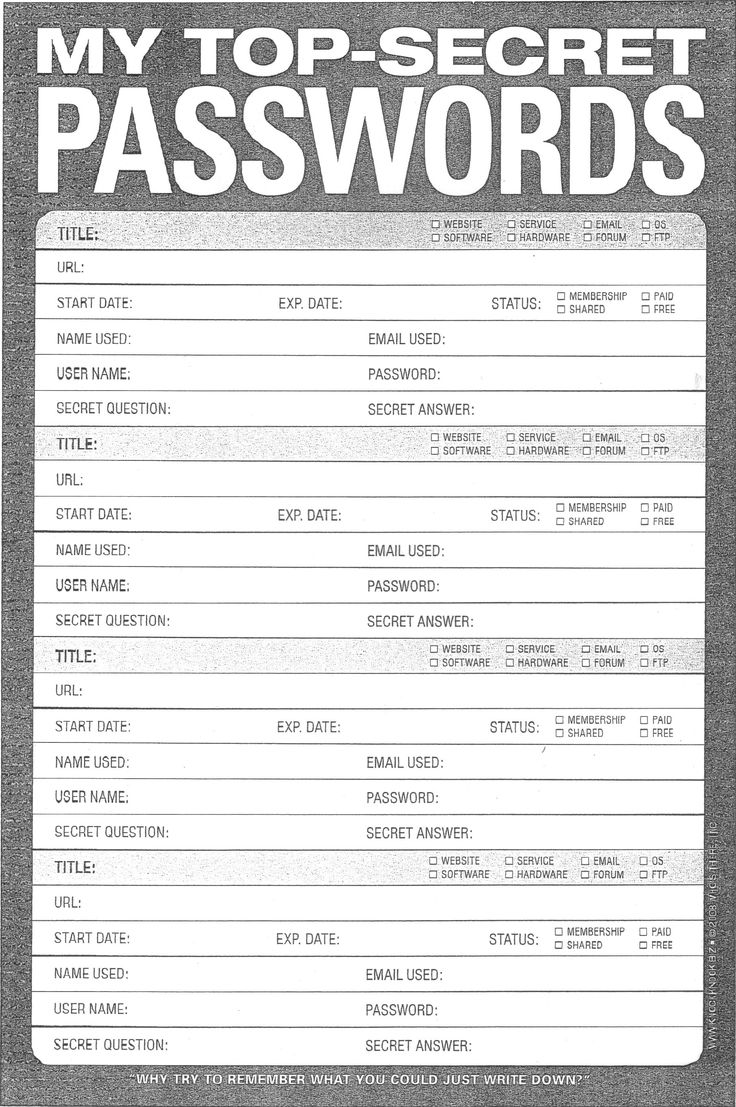 373 best Printable password sheets images on Pinterest Binder 373 best Printable password sheets images on Pinterest Binder
